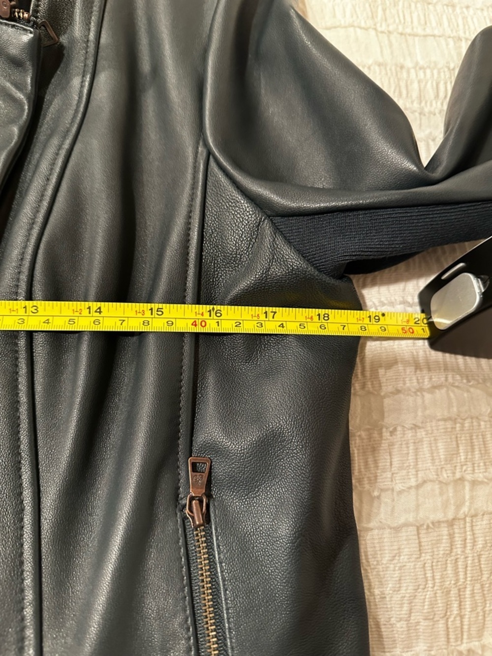 Sam Edelman dark green Leather Jacket - Picture 13 of 16